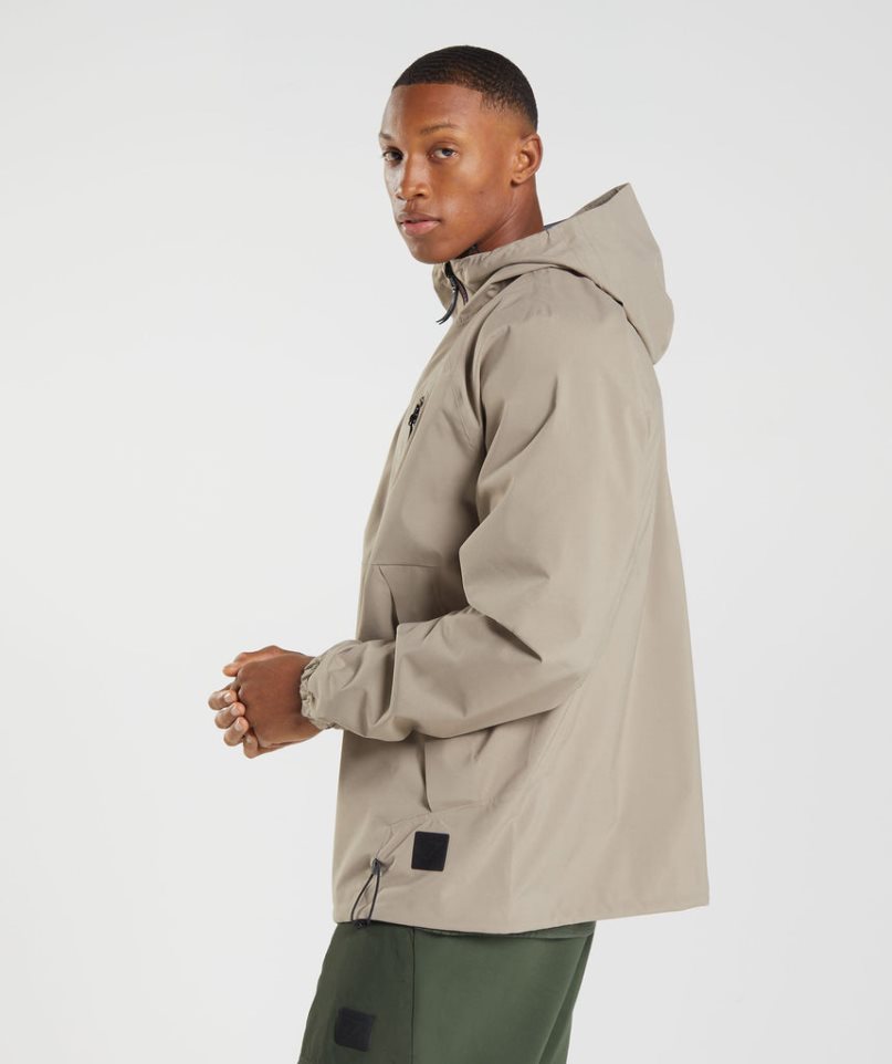 Men's Gymshark Retake Jackets Beige | CA 83675A